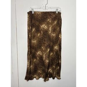 Vintage Skirt Womens M Boho Grunge Lettuce Trim Maxi Adjustable Waist Indie